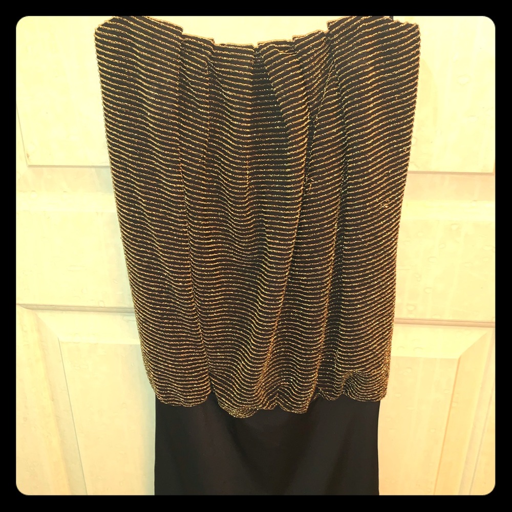 Gold and black cocktail dress
